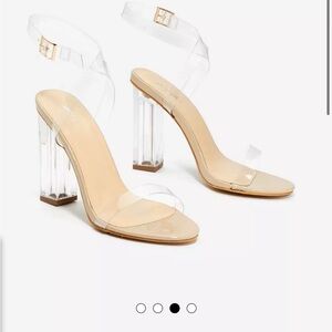 NastyGal Transparent Block Heel Sandals